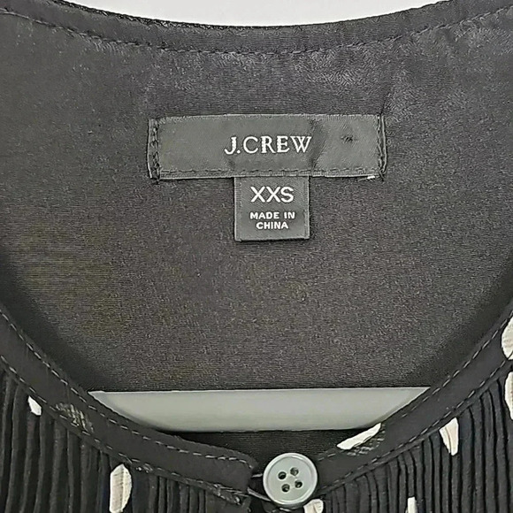 J. Crew pleaded Ruffled peplum top  with polka dot - Picture 2 of 9